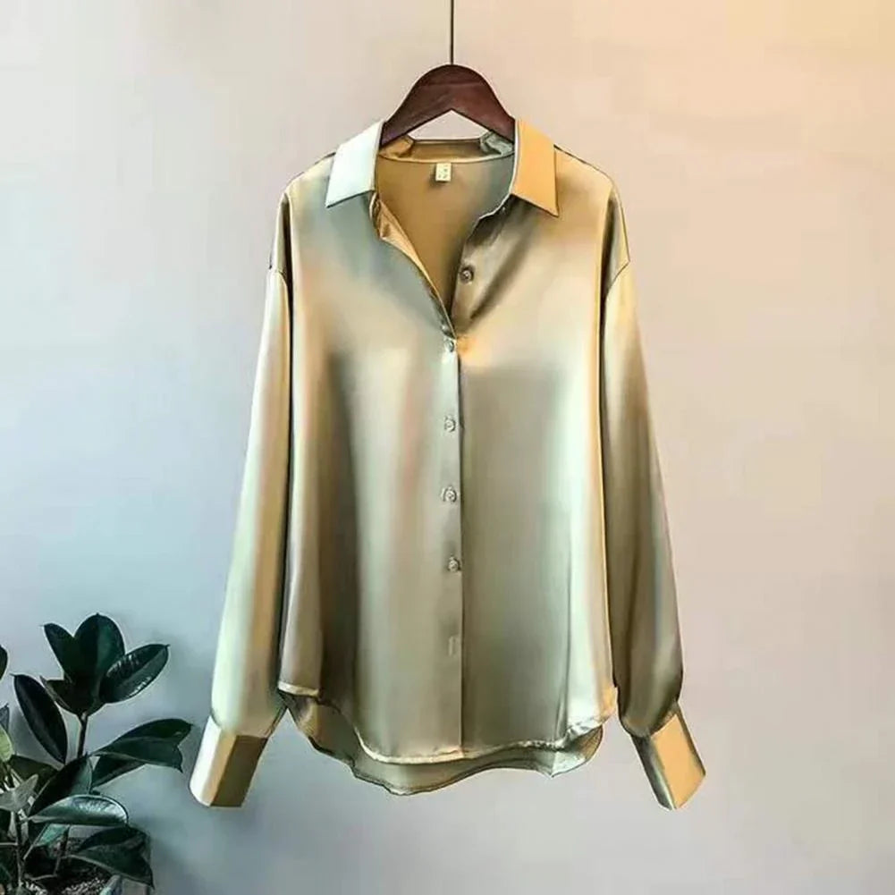 Livia Elegant Silk Classic Blouse for Women Fall Collection