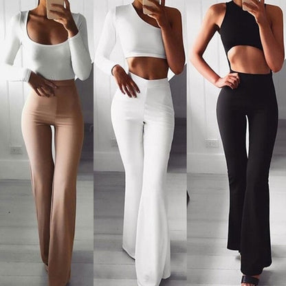 Elise - Chic High-Waisted Flared Pants for Women - Perfect for Fall