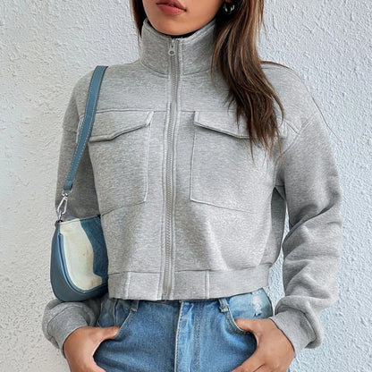 Chic Women's Zip-Up Crop Top Winnie for Stylish Activewear and Casual Fashion