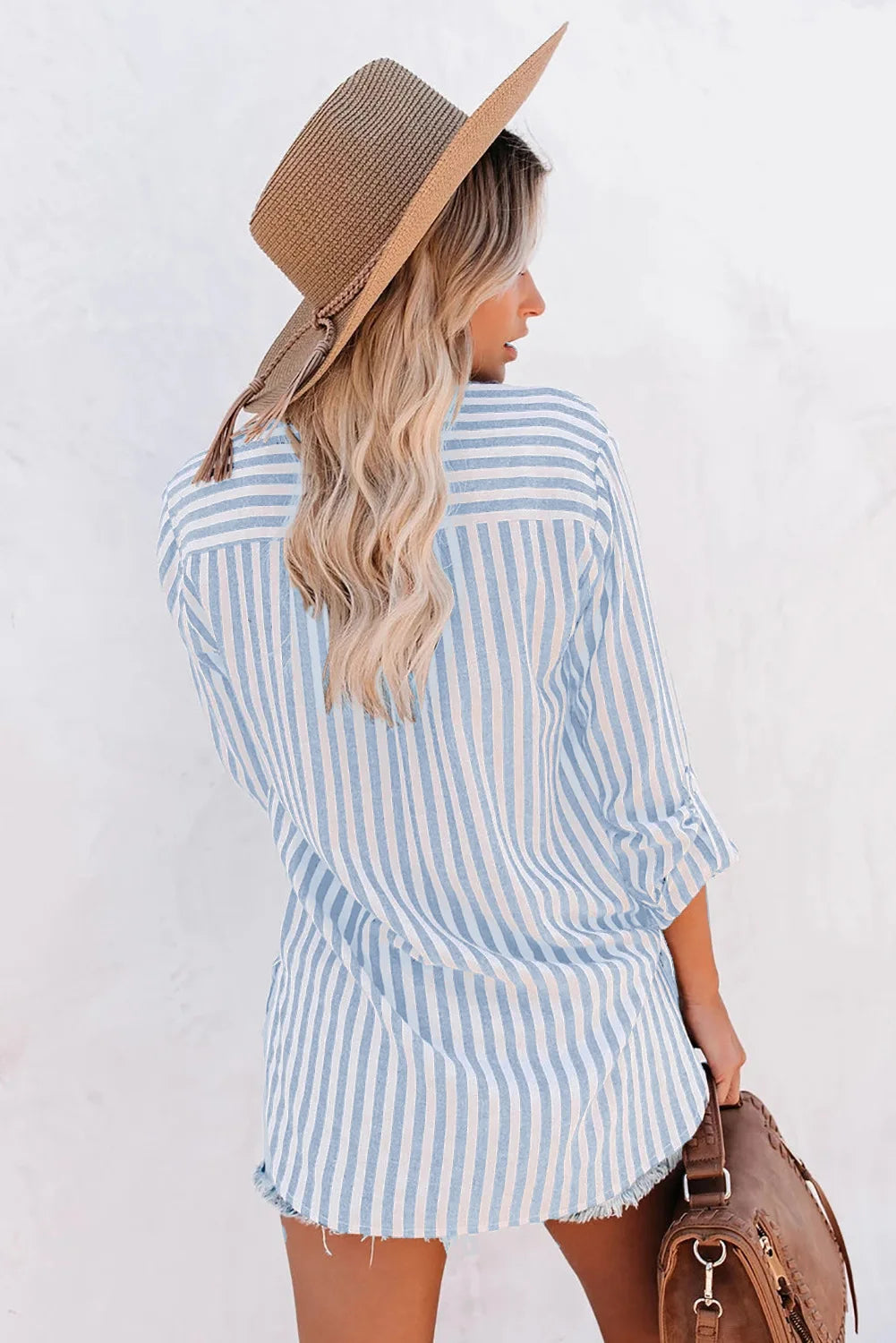Chic Striped Long-Sleeve Blouse for Women | Anna - Elegant & Versatile Printed Shirt