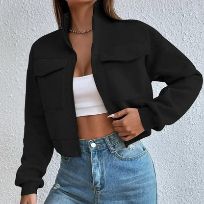 Chic Women's Zip-Up Crop Top Winnie for Stylish Activewear and Casual Fashion