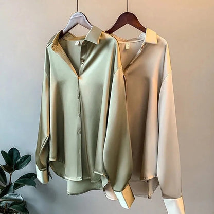 Livia Elegant Silk Classic Blouse for Women Fall Collection