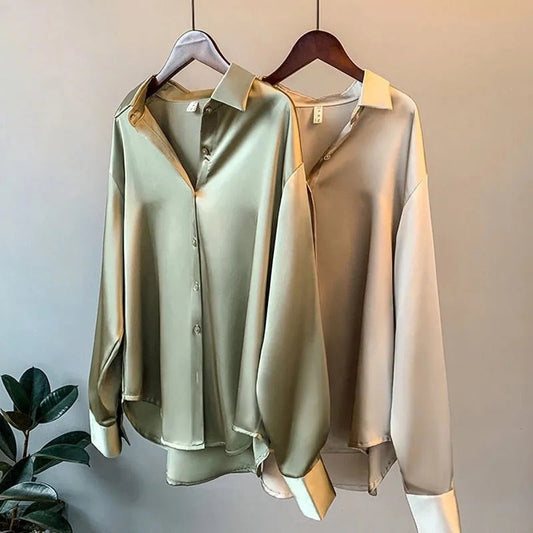 Livia Elegant Silk Classic Blouse for Women Fall Collection