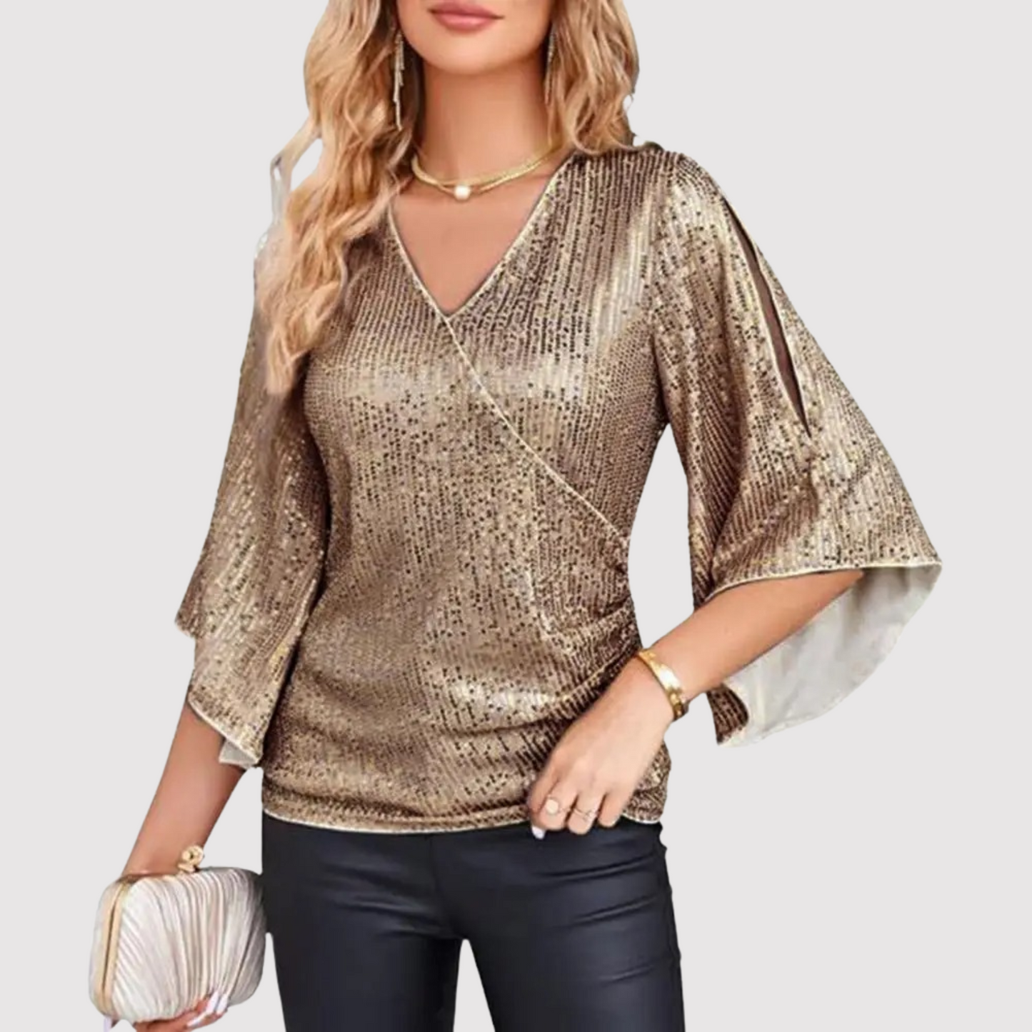 Chic Modern Women's Top with Bell Sleeves for Effortless Style