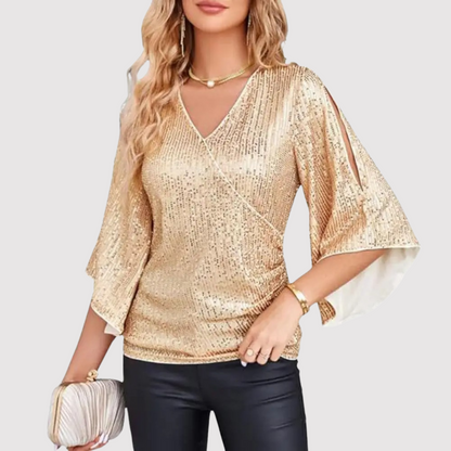 Chic Modern Women's Top with Bell Sleeves for Effortless Style