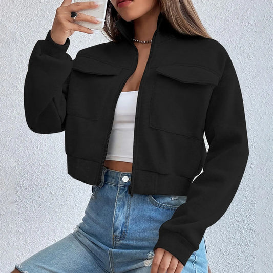 Chic Women's Zip-Up Crop Top Winnie for Stylish Activewear and Casual Fashion