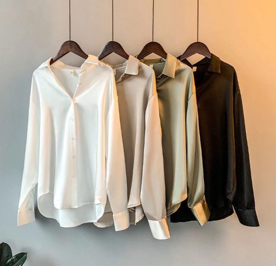 Livia Elegant Silk Classic Blouse for Women Fall Collection
