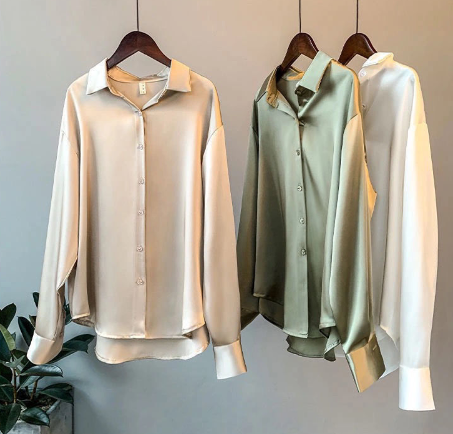 Livia Elegant Silk Classic Blouse for Women Fall Collection