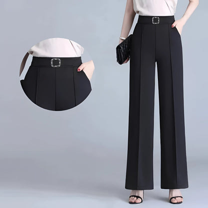 Wendy Women's Wide Leg Trousers with Belt for Elegant Comfort
