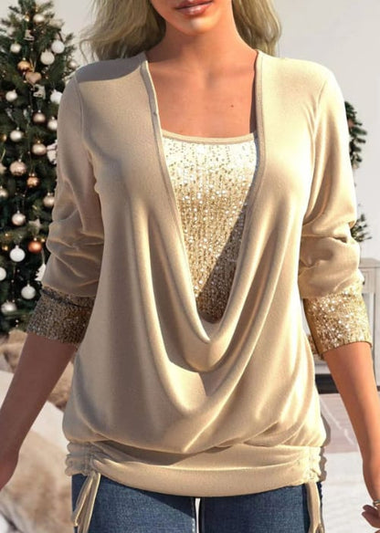 Chic Long-Sleeve Sequin Blouse for Women | Comfortable and Stylish
