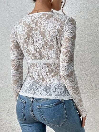 Yasmin Sophisticated Lace Blouse for Women Elegant Feminine Top
