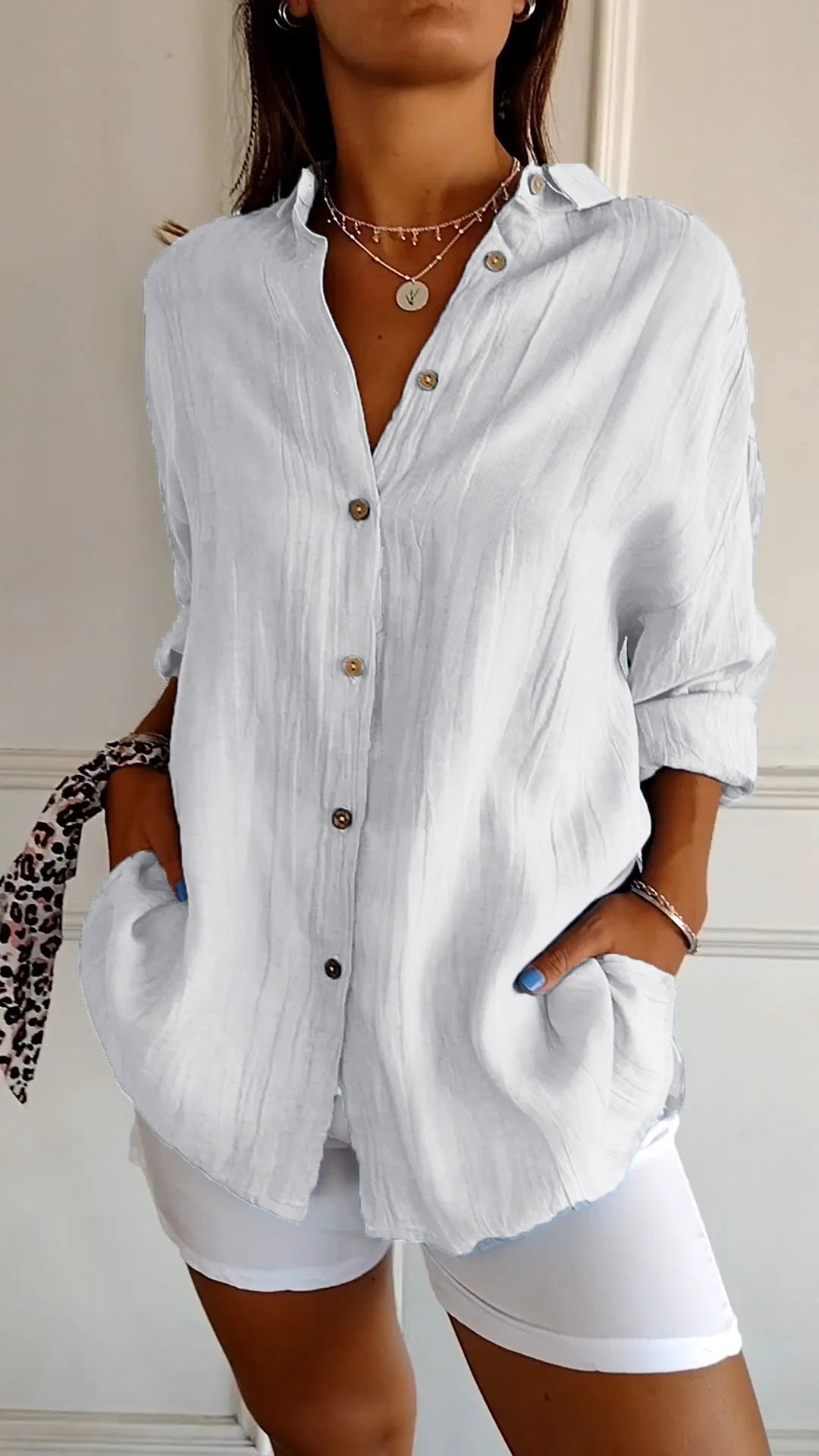 Chic Pleated Women's Blouse Maya Elegant Office & Casual Wear