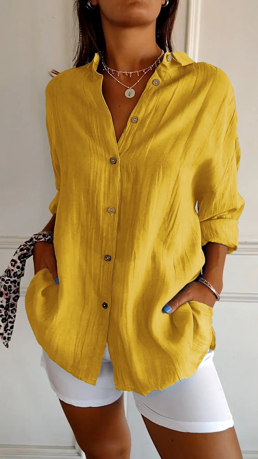 Chic Pleated Women's Blouse Maya Elegant Office & Casual Wear