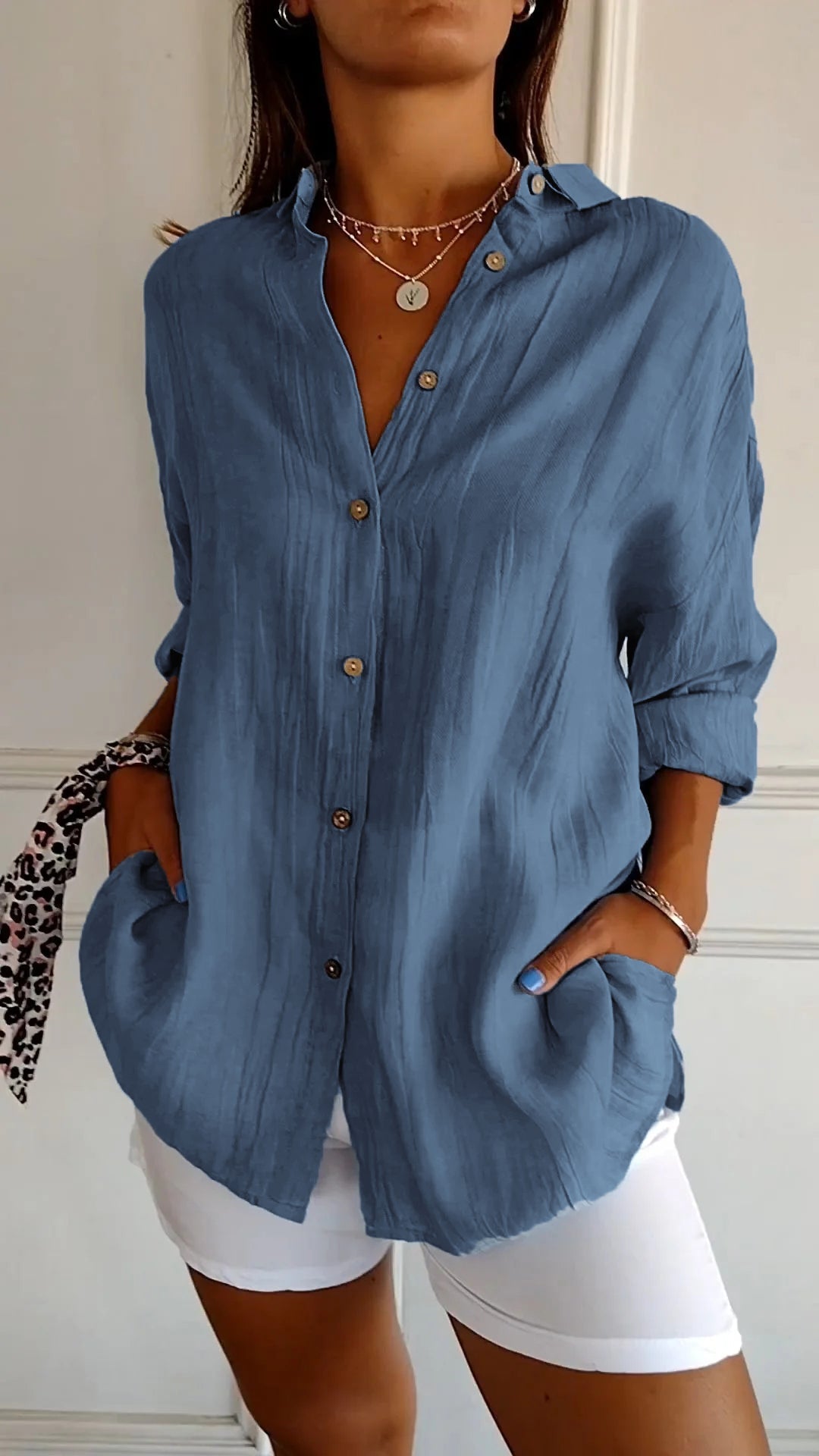 Chic Pleated Women's Blouse Maya Elegant Office & Casual Wear