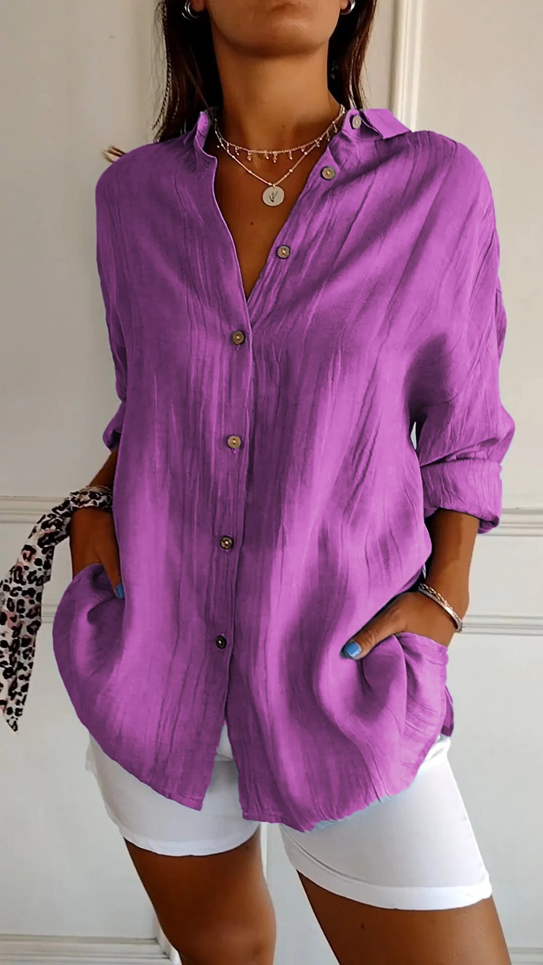 Chic Pleated Women's Blouse Maya Elegant Office & Casual Wear