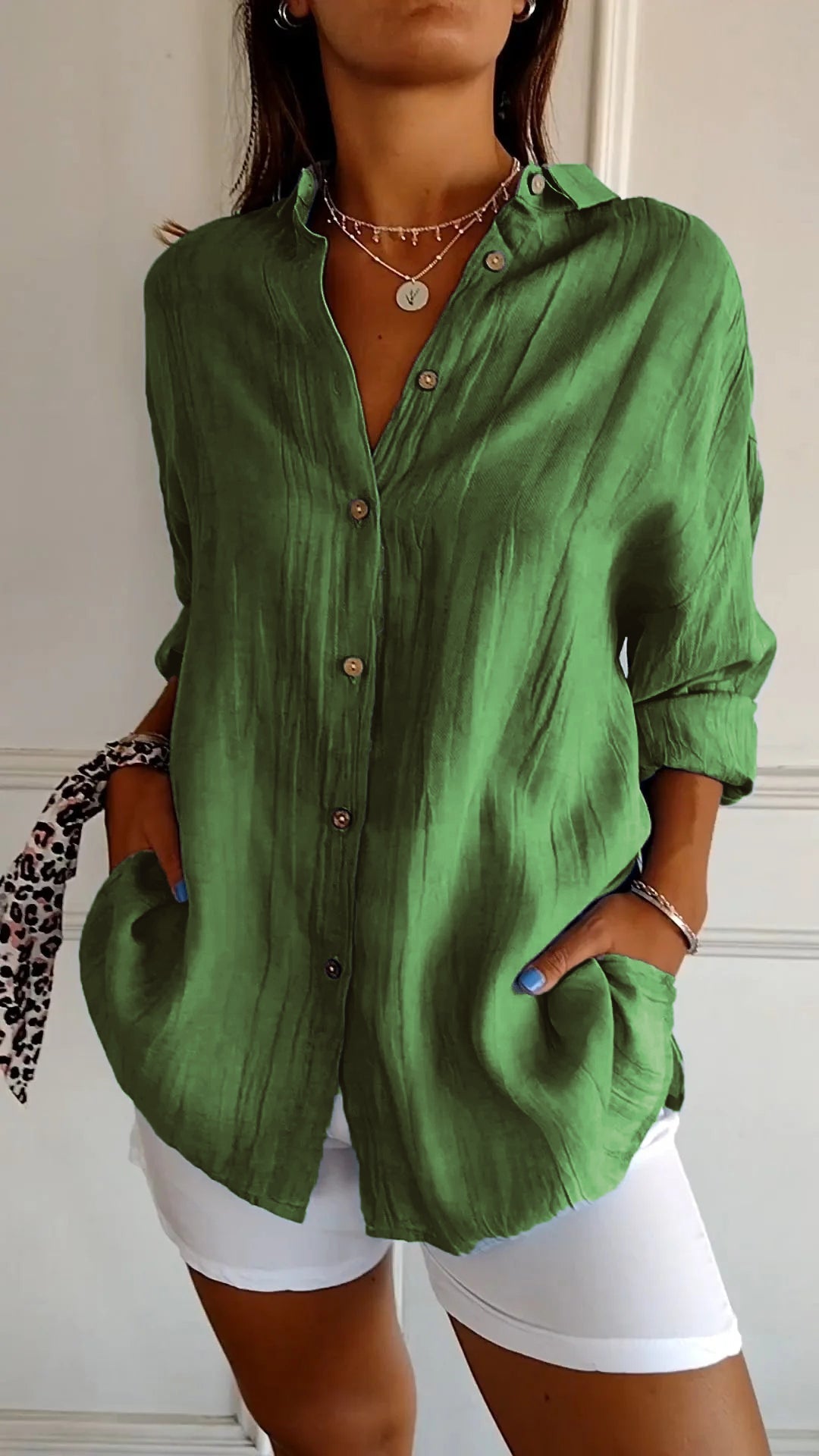 Chic Pleated Women's Blouse Maya Elegant Office & Casual Wear