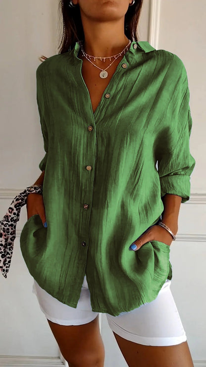 Chic Pleated Women's Blouse Maya Elegant Office & Casual Wear