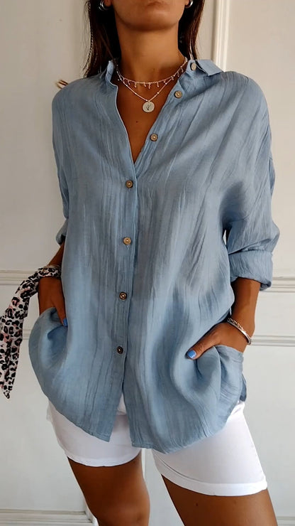 Chic Pleated Women's Blouse Maya Elegant Office & Casual Wear