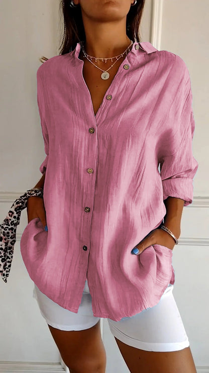 Chic Pleated Women's Blouse Maya Elegant Office & Casual Wear