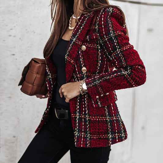 Timeless Checked Blazer for Women - Chic and Elegant for Sophisticated Style